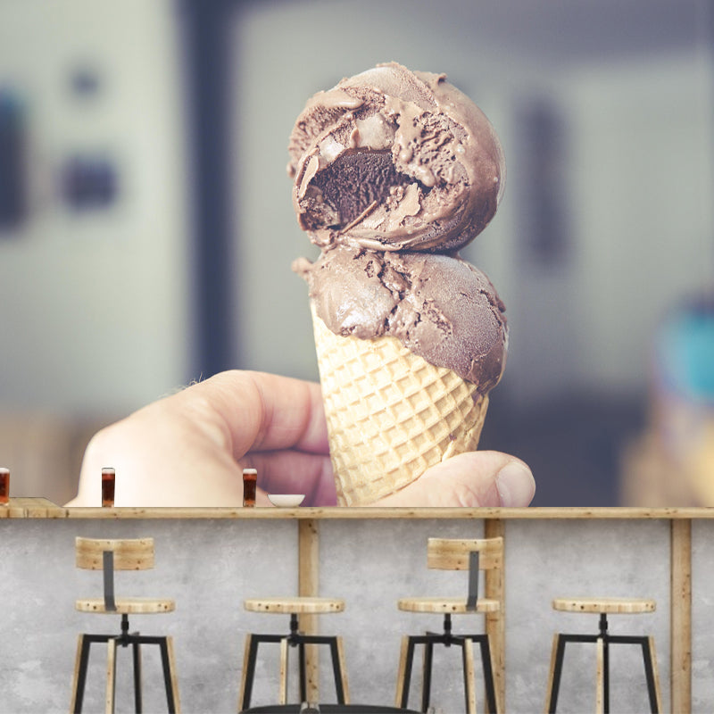 Customized Ice Cream Mural Wallpaper Environment Friendly Commerce Shop