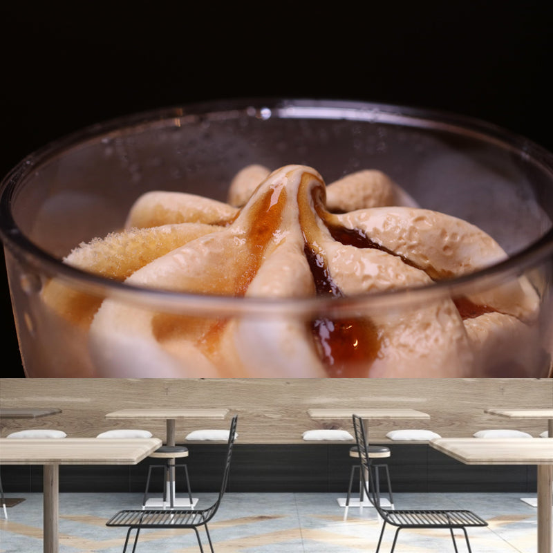 Modern Dessert Shop Wall Mural Decor with Ice Cream Painting Eco-friendly for Decoration