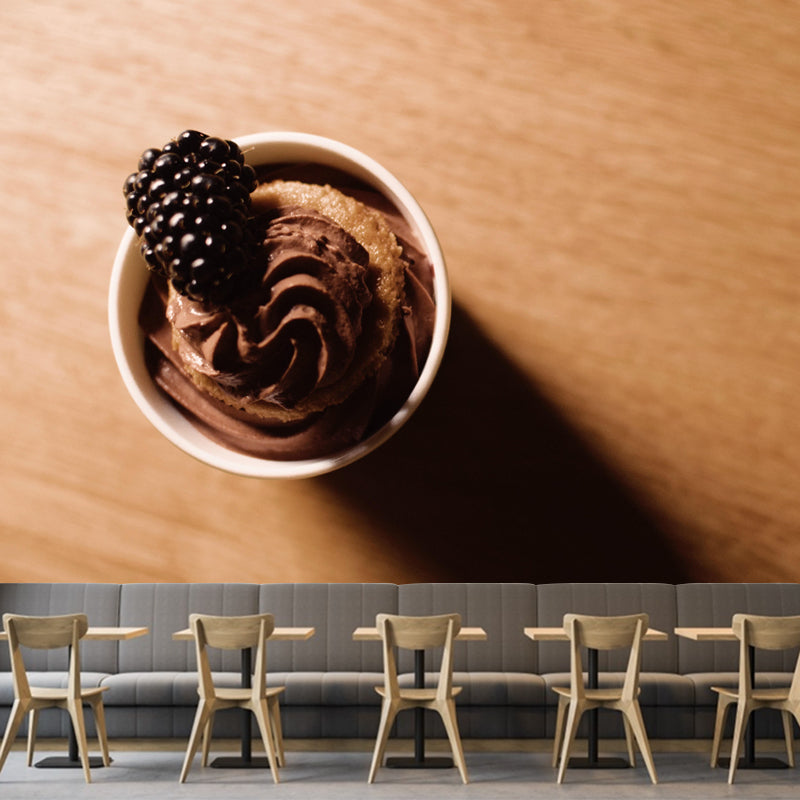 Modern Dessert Shop Wall Mural Decor with Ice Cream Painting Eco-friendly for Decoration