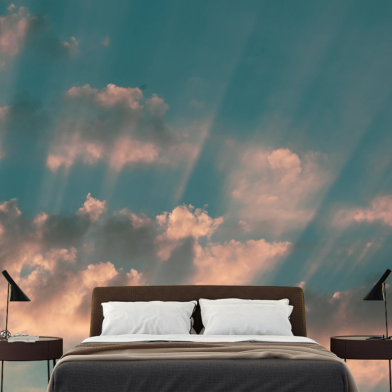 Clear Sky Wall Mural for Sleeping Room Moisture Resistant Wall Art, Made to Measure