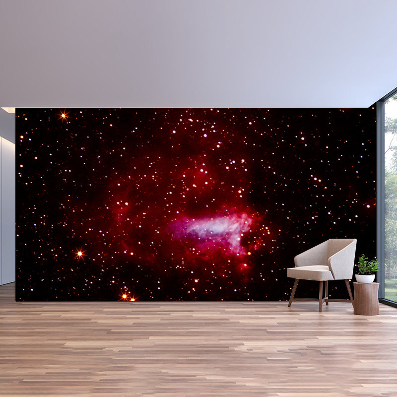 Starry Night Scenery Mural Wallpaper for Sitting Room, Custom Size Available
