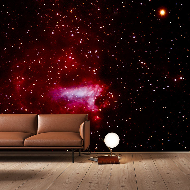 Starry Night Scenery Mural Wallpaper for Sitting Room, Custom Size Available