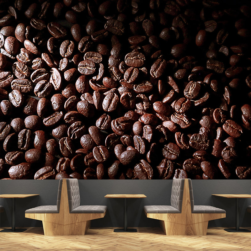 Coffee Beans Mural for Coffee Shop Stain Resistant Wall Covering, Custom Print