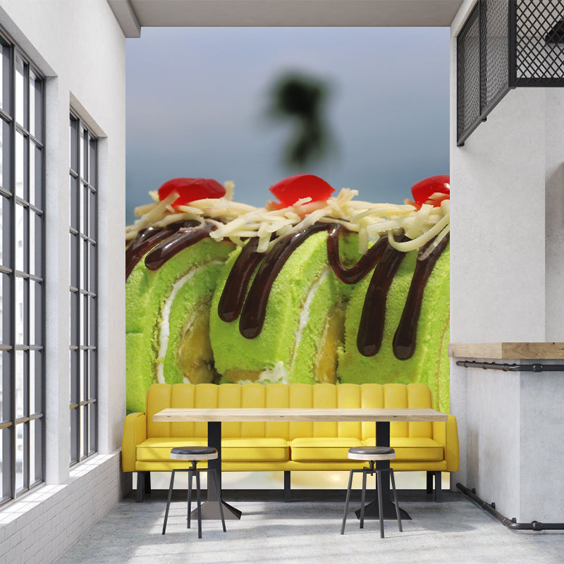 Simple Style Dessert Shop Decoration Dessert Mural Wallpaper, Custom Size Available