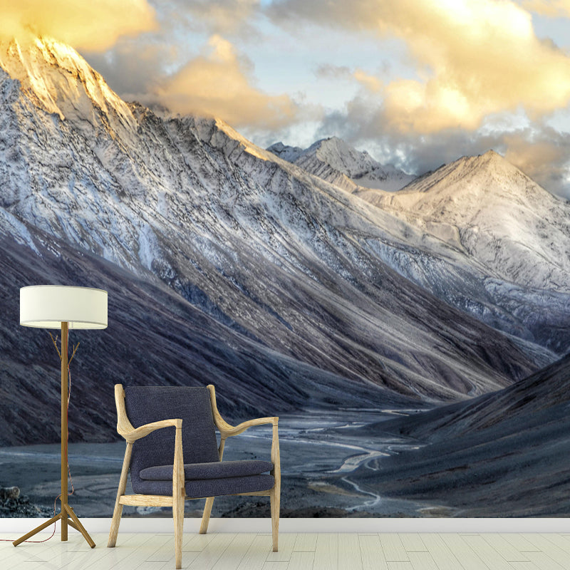 Contemporary Mountain Environment Friendly Mural Wall Covering for Bedroom