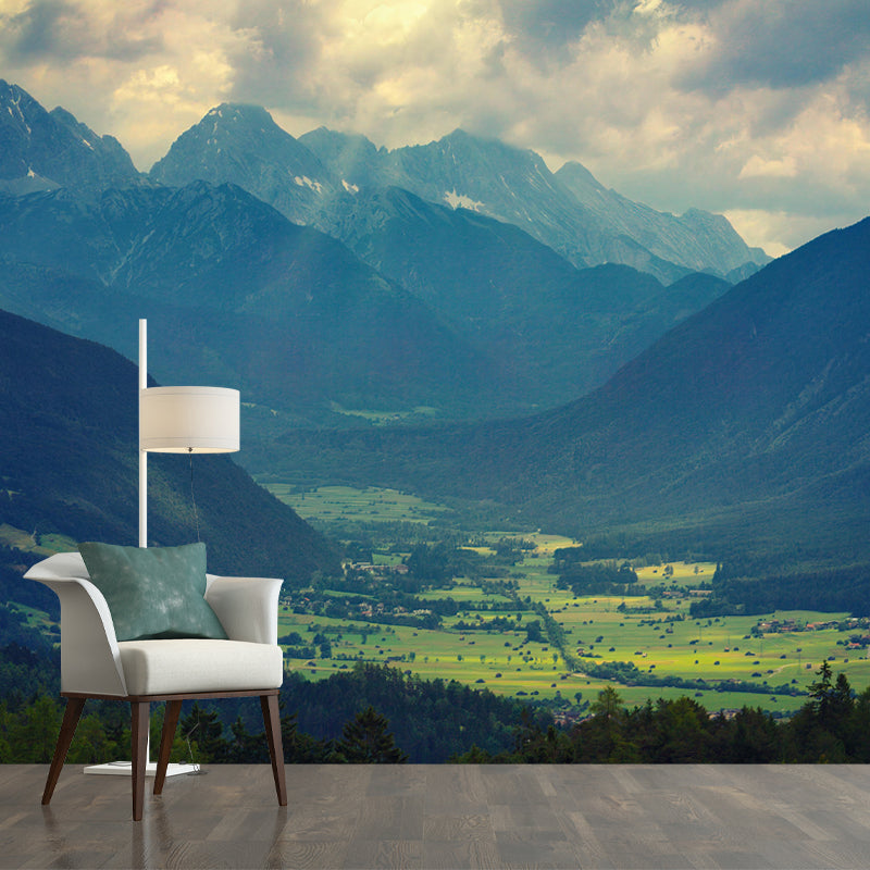 Contemporary Mountain Environment Friendly Mural Wall Covering for Bedroom