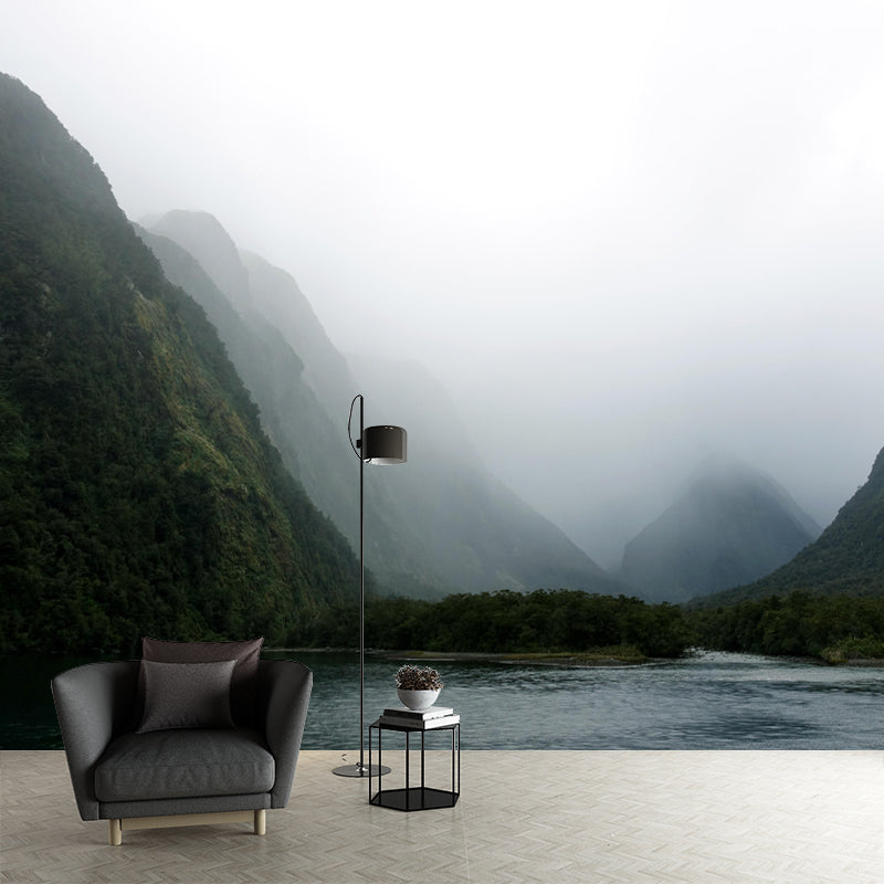 Modern Style Mountain Mural Environment Friendly Wall Covering for Sleeping Room