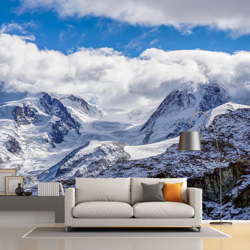 Customized Tall Mountain Mural Wallpaper Contemporary for Dining Room Decor