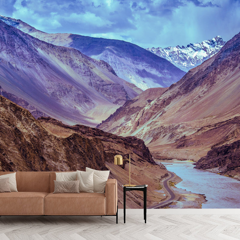 Tall Mountain Mural Wallpaper Contemporary for Bedroom Decor