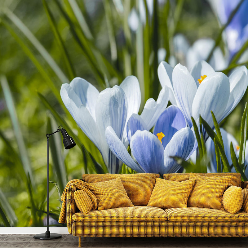 Blooming Saffron Environment Friendly Mural Wall Covering for Sleeping Room