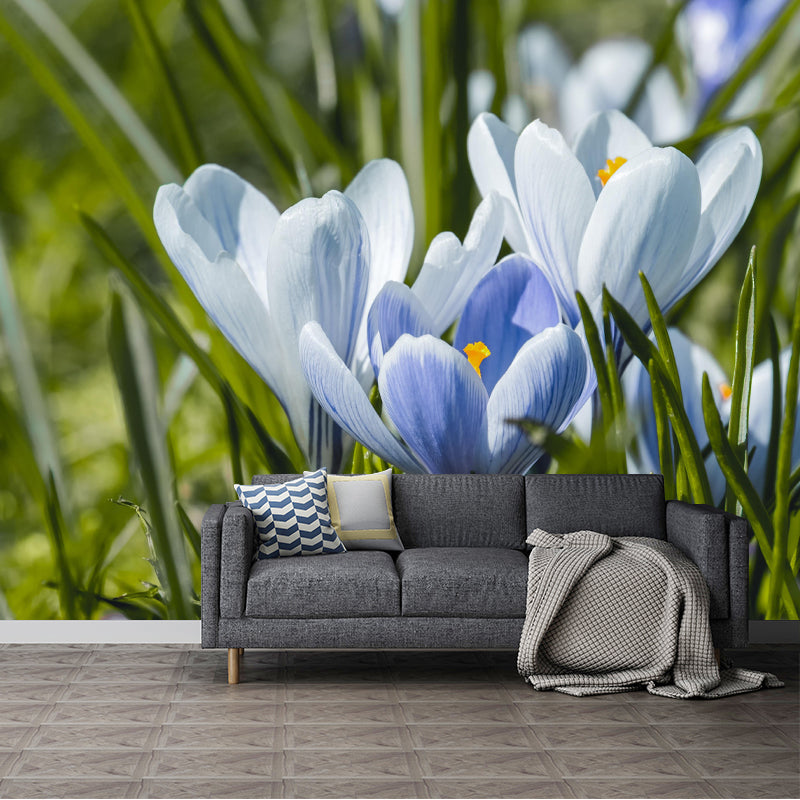 Blooming Saffron Environment Friendly Mural Wall Covering for Sleeping Room