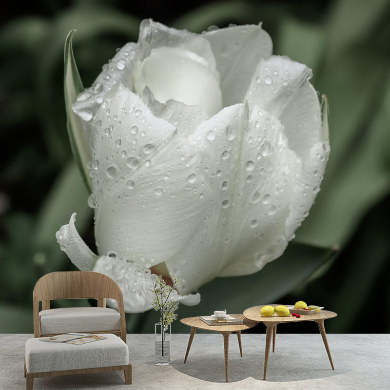 Customized Tulip Bud Mural Wallpaper Contemporary for Guest Room Decor
