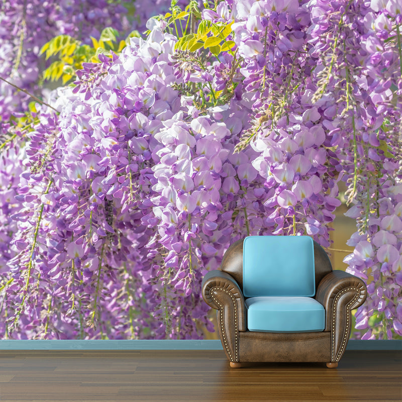 Wisteria Flower Wall Mural Mildew Resistant Home Decoration for Bedroom