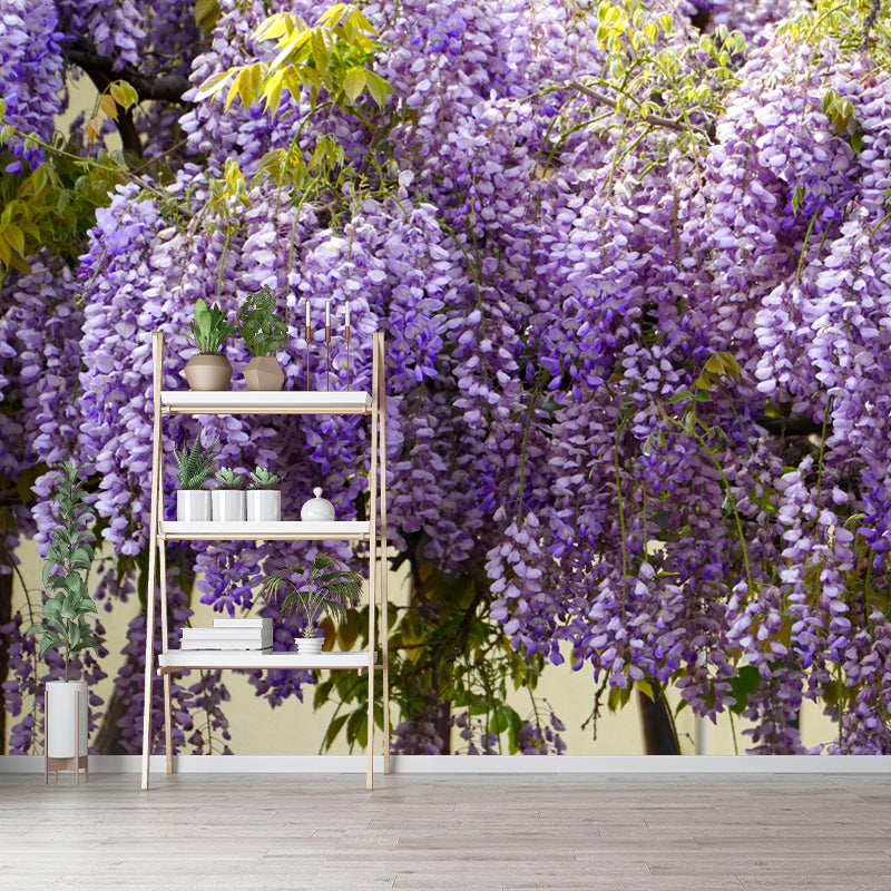 Wisteria Flower Wall Mural Mildew Resistant Home Decoration for Bedroom