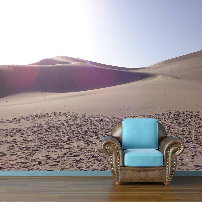 Uninhabited Desert Mural for Living Room Decoration in Soft Color, Water Resistant
