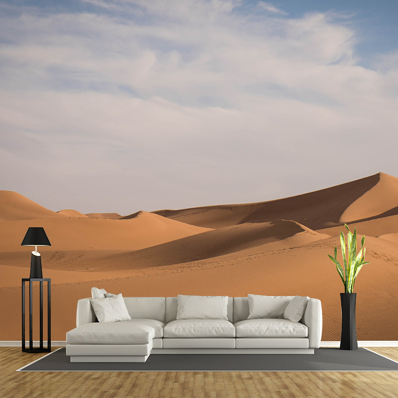 Uninhabited Desert Mural for Living Room Decoration in Soft Color, Water Resistant
