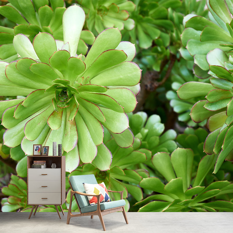 Green Plant Mural Decal Customized Modern Wall Covering for Sleeping Room