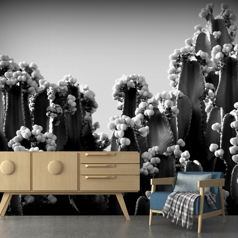 Cactus Plant Mural Wall Decor Mildew Resistant Wall Mural for Decoration