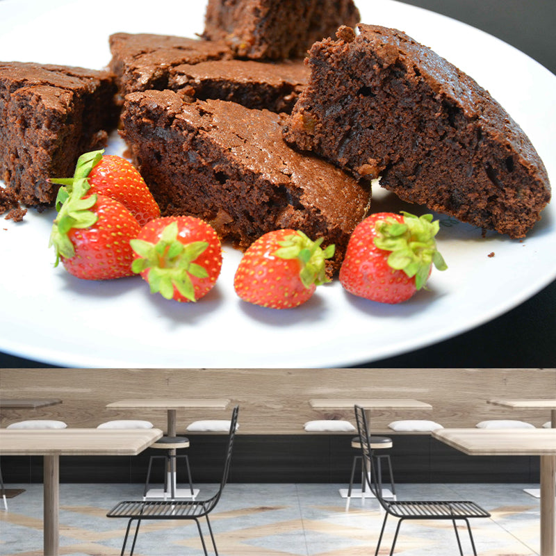 Commercial Bakery Decoration Cake Murals Wallpaper Modern Stain Resistant Wall Decor