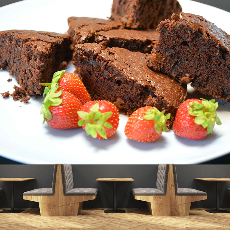 Commercial Bakery Decoration Cake Murals Wallpaper Modern Stain Resistant Wall Decor