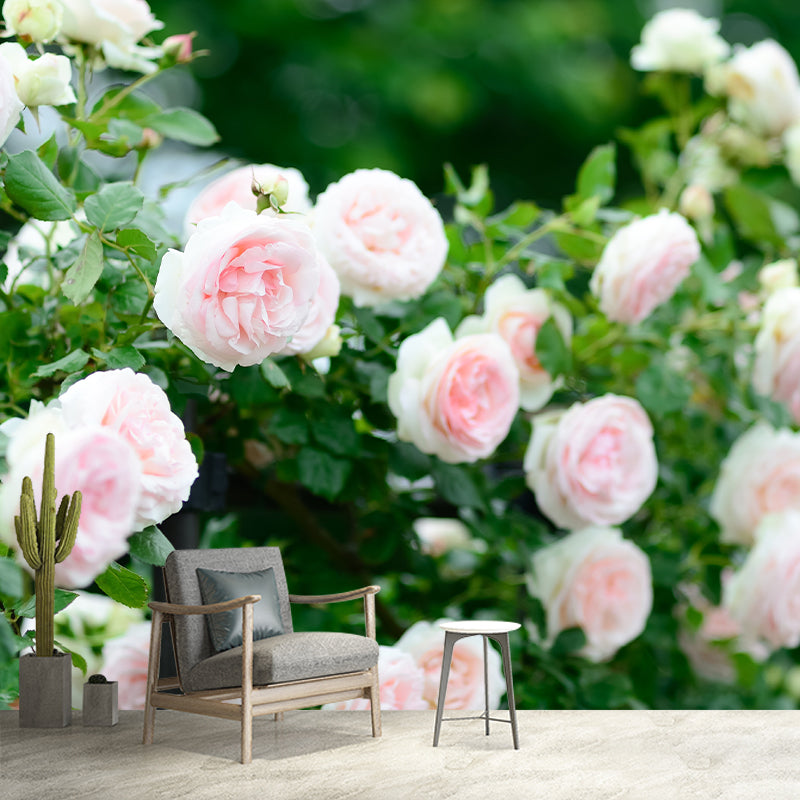 Blooming Roses Removable Mural Wallpaper Stain Resistant Decor for Bedroom