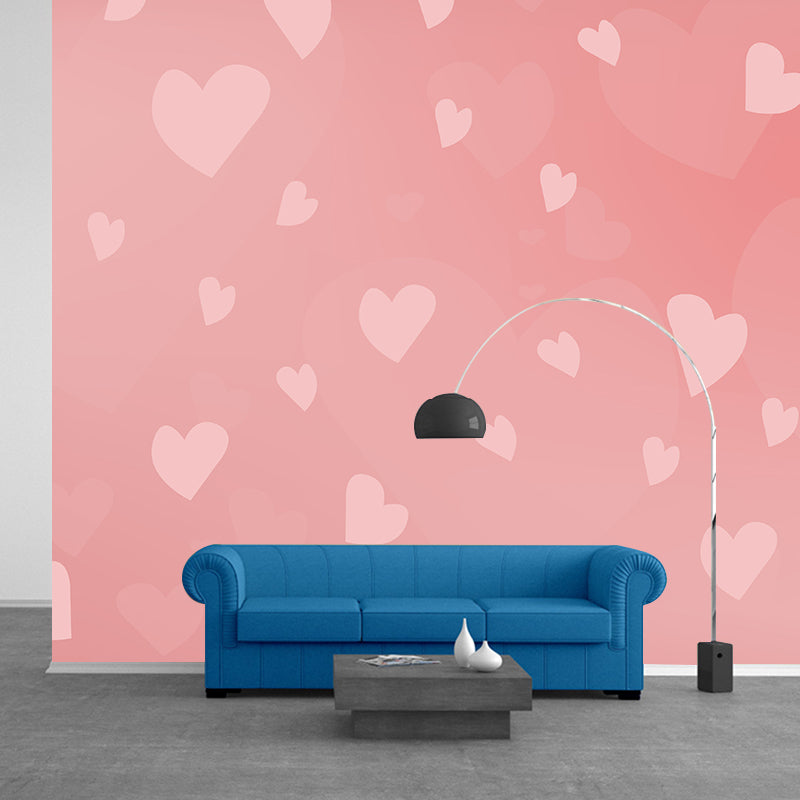 Heart-shaped Geometry Mural Mildew Resistant Wall Covering for Home Decor