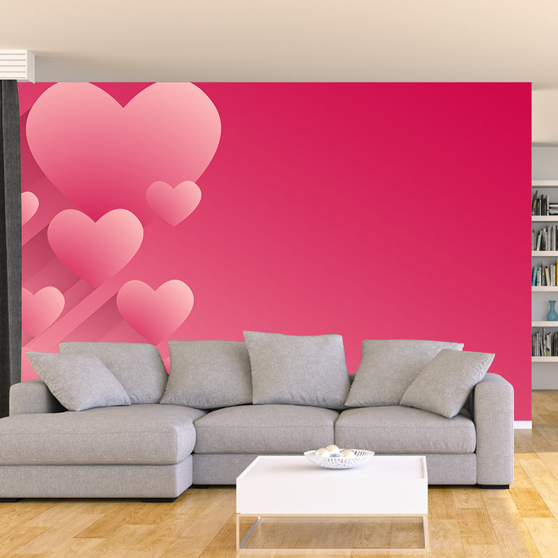 Heart-shaped Geometry Mural Mildew Resistant Wall Covering for Home Decor