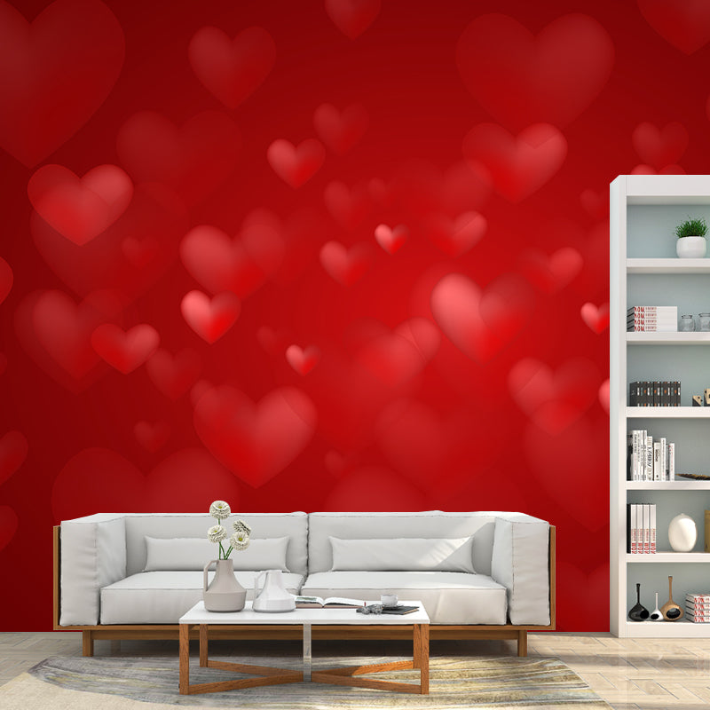 Heart-shaped Geometry Mural Mildew Resistant Wall Covering for Home Decor