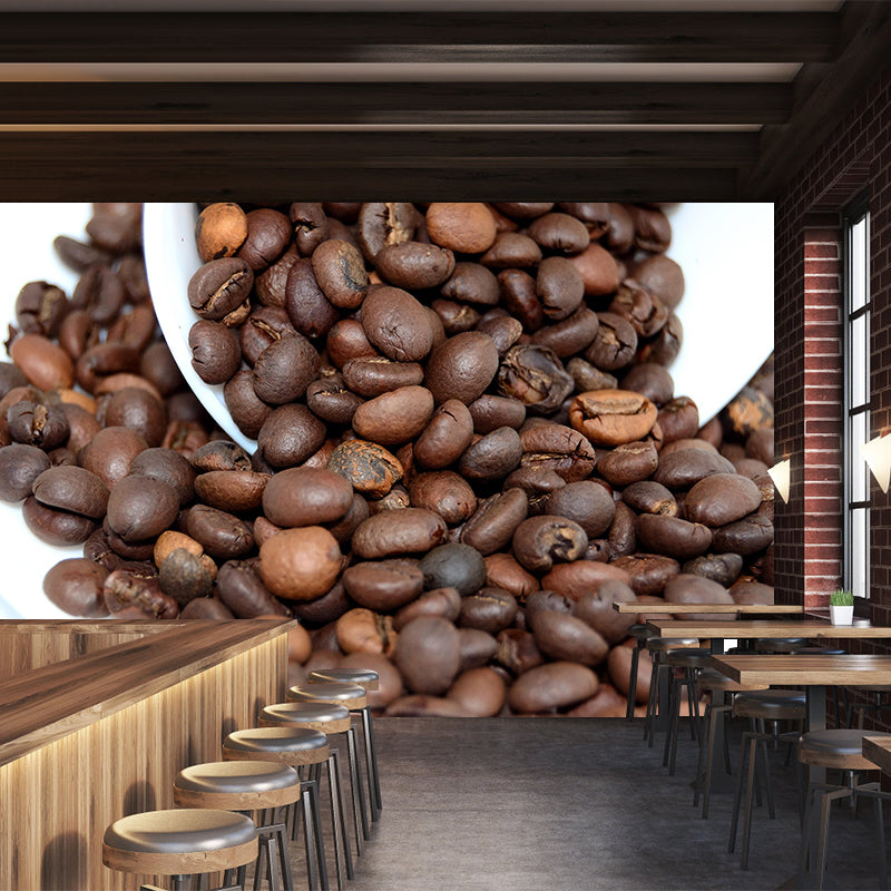 Soft Color Coffee Beans Wallpaper Murals Environment Friendly for Coffee Shop