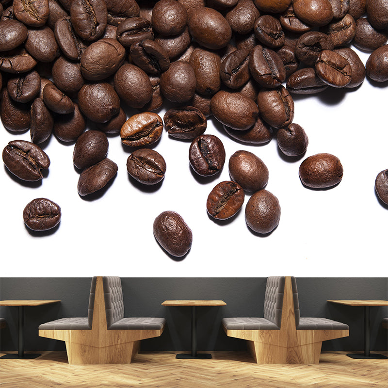Soft Color Coffee Beans Wallpaper Murals Environment Friendly for Coffee Shop