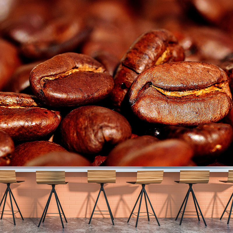 Customized Coffee Beans Mural Contemporary Eco-friendly Wallpaper for Shop Interior Decoration