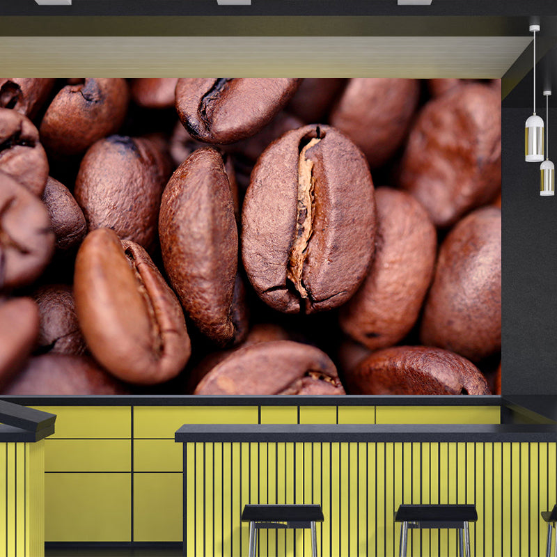 Customized Coffee Beans Mural Eco-friendly Wallpaper for Shop Interior Decoration
