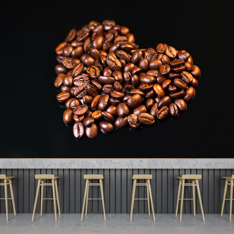 Modern Coffee Beans Mural Wallpaper Environment Friendly for Coffee Shop