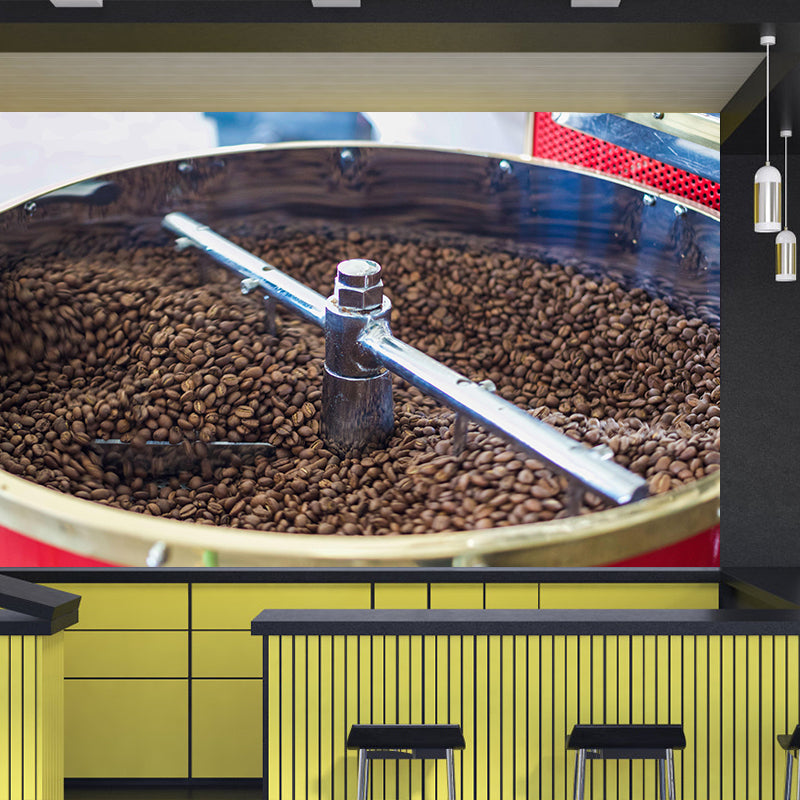 Modern Coffee Beans Mural Wallpaper Environment Friendly for Coffee Shop