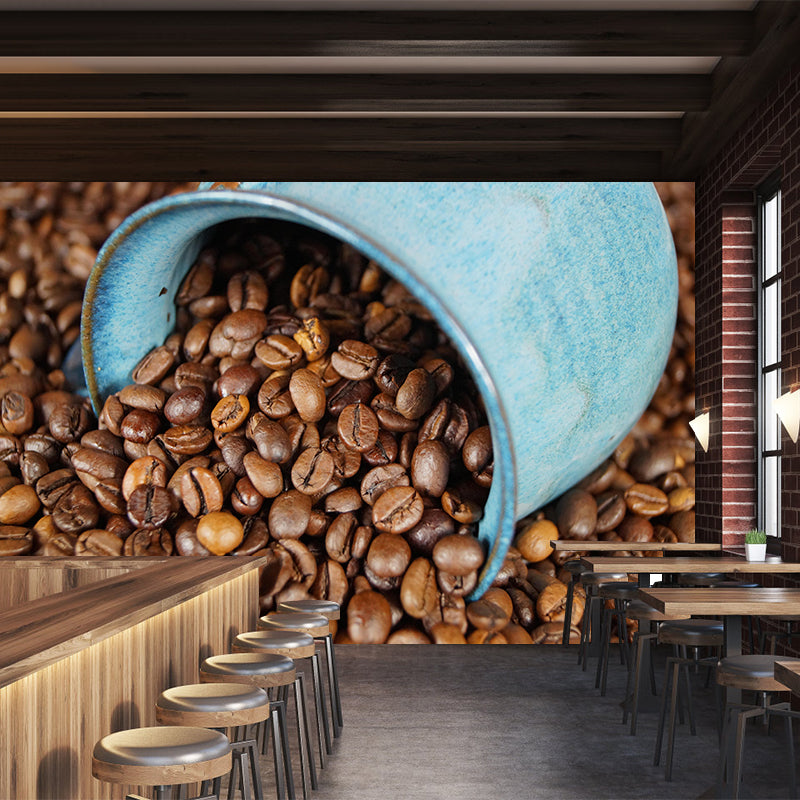 Simplicity Coffee Beans Mural Decal Decorative Mildew Resistant for Decoration