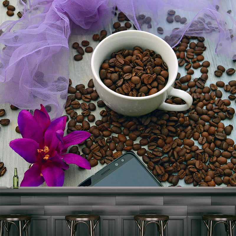 Simplicity Coffee Beans Mural Decal Decorative Mildew Resistant for Decoration