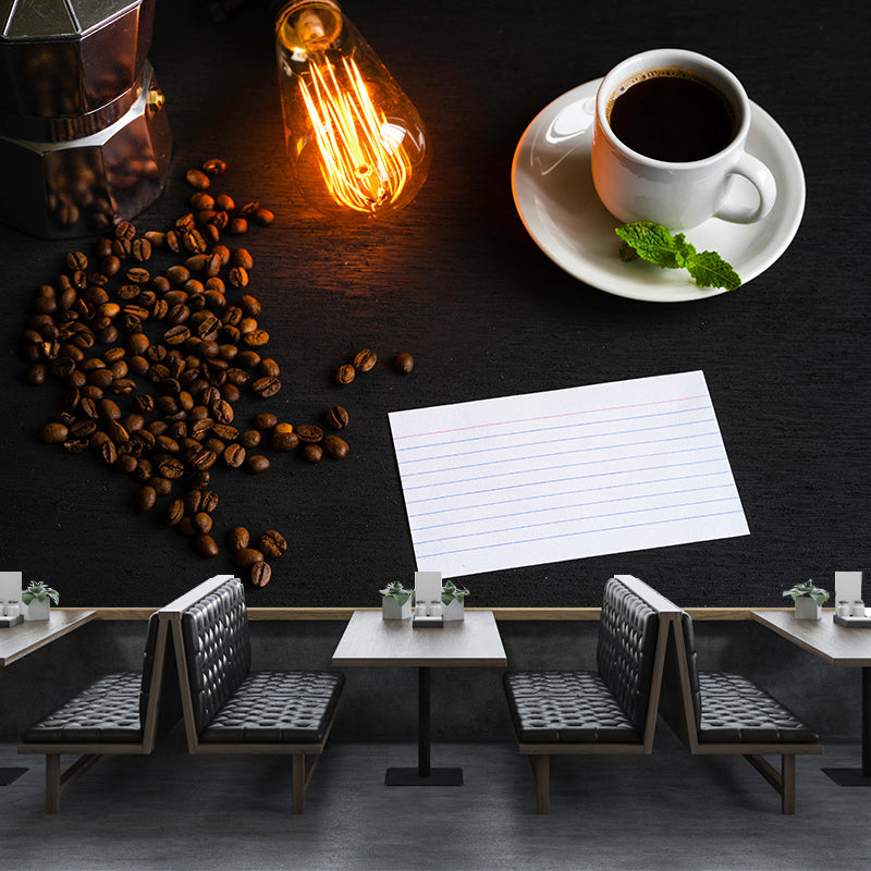 Modern Coffee Beans Wallpaper Mural Environment Friendly for Coffee Shop