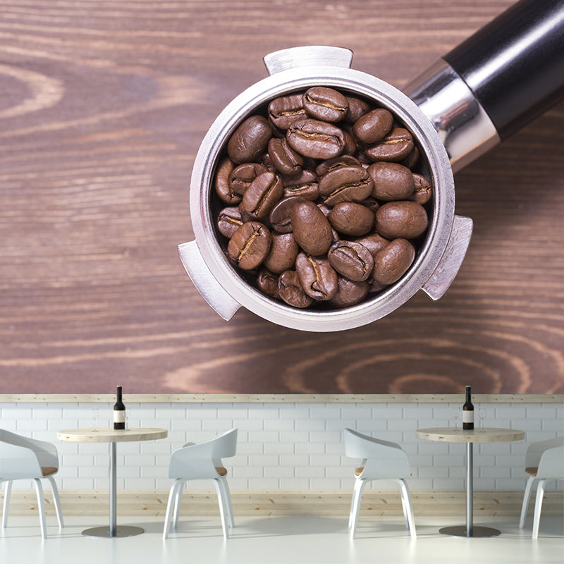 Customized Coffee Beans Mural Contemporary Wallpaper for Shop Decoration