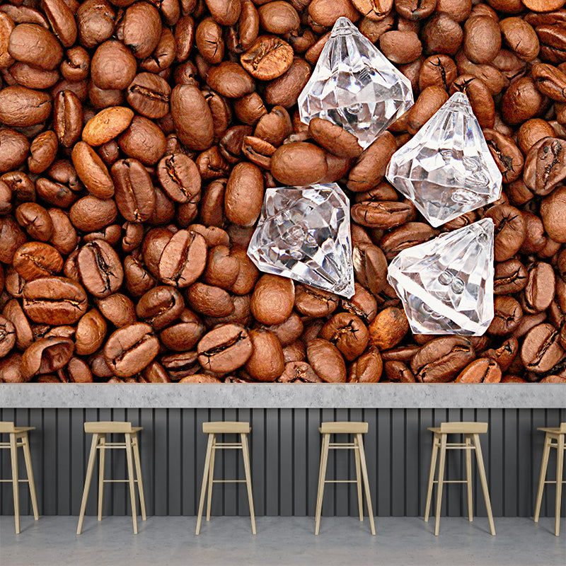 Simplicity Coffee Beans Mural Decal Modern Decorative Mildew Resistant for Decoration