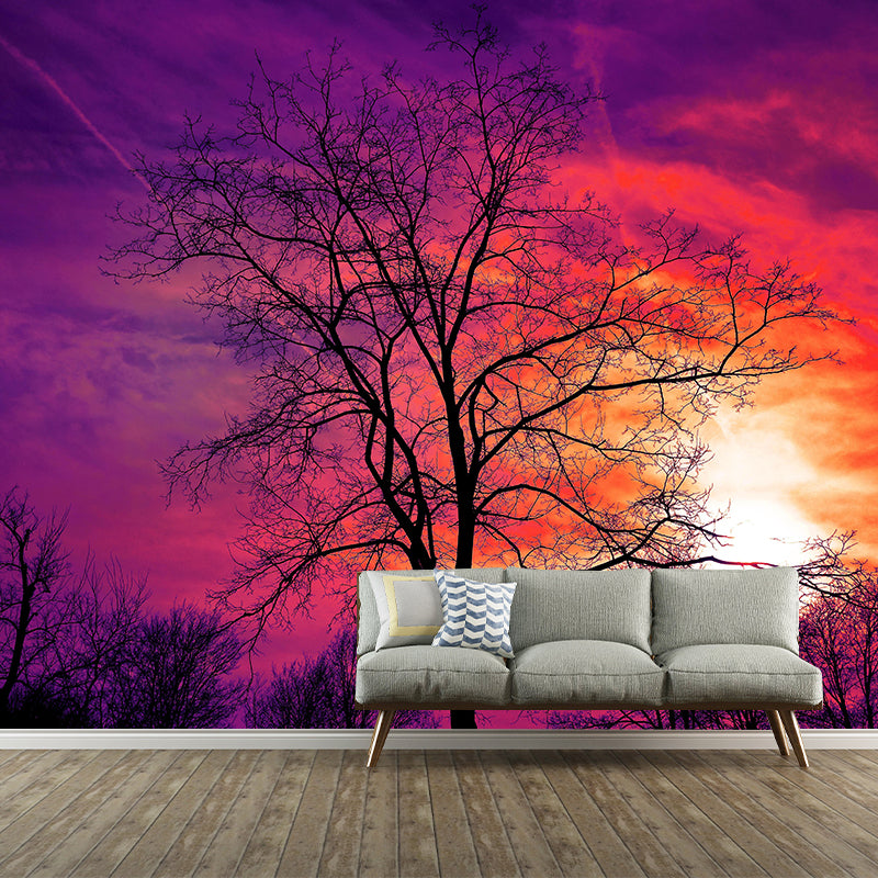 Sky Landscapes Mural Contemporary Wall Covering Soft Color Wallpaper for Dining Room