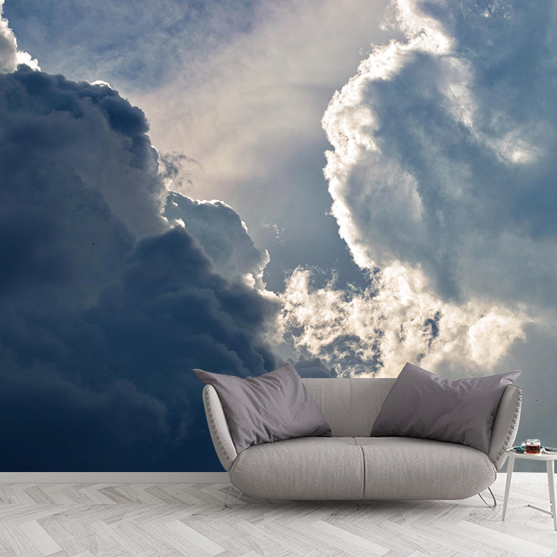 Sky Landscapes Mural Contemporary Wall Covering Soft Color Wallpaper for Dining Room