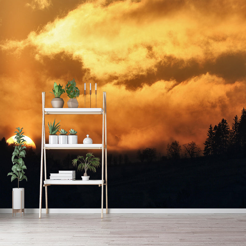 Contemporary Style Sky Mural Environment Friendly Wall Covering for Sleeping Room