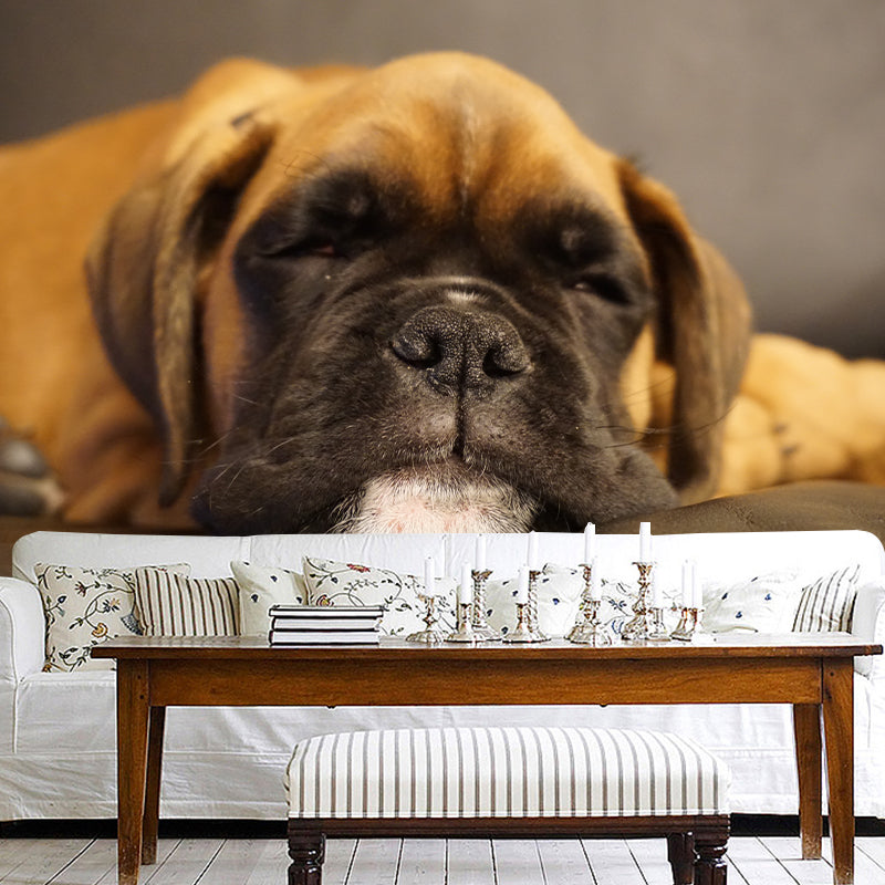 Naughty Puppy Mural Wallpaper Mildew Resistant Home Decor, Waterproofing