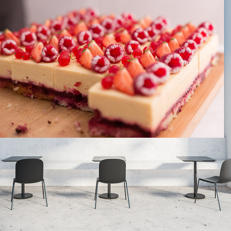 Bread Dessert Mural Wallpaper Contemporary Wall Covering for Bakery, Water Resistant