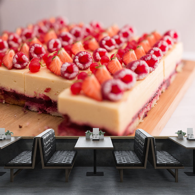 Bread Dessert Mural Wallpaper Contemporary Wall Covering for Bakery, Water Resistant