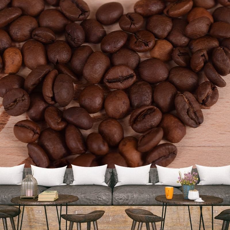 Aromatic Coffee Beans Mural Decal for Coffee Shop Water Resistant, Made to Measure
