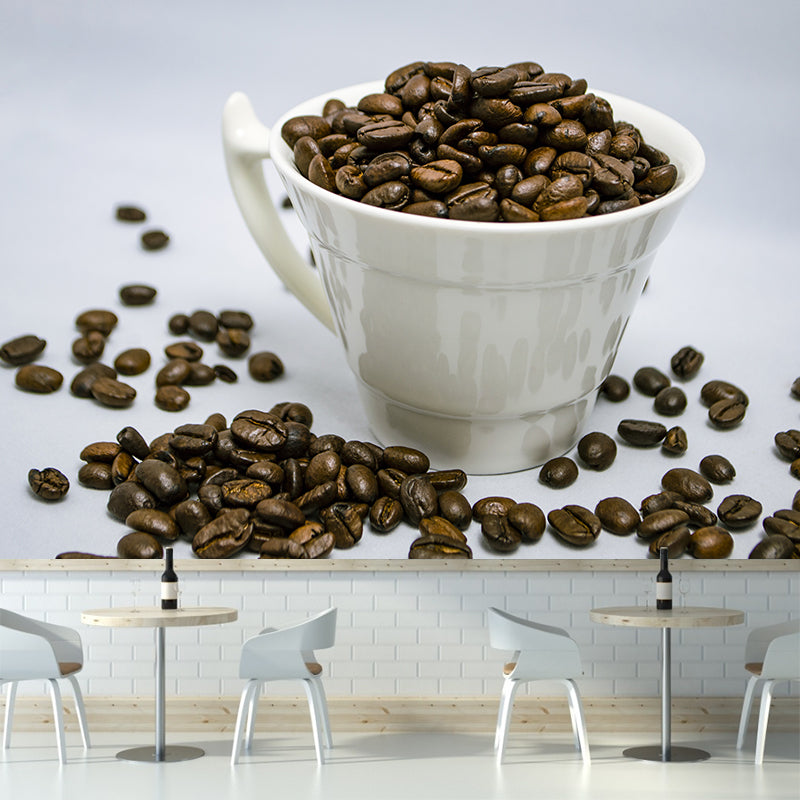 Coffee Beans Mural Wallpaper Coffee Shop Wall Decor, Moisture Resistant