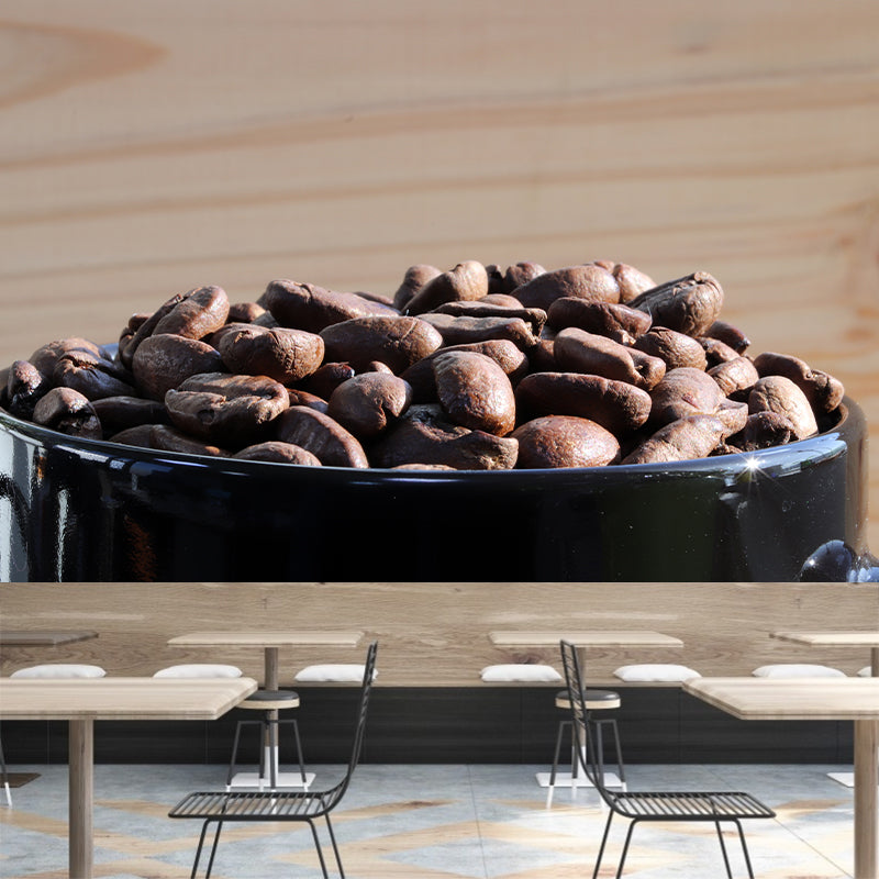Coffee Beans Mural Wallpaper Coffee Shop Wall Decor, Moisture Resistant
