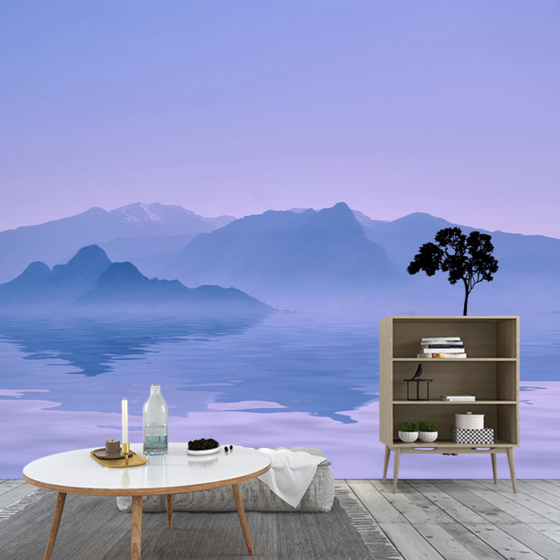 Mountain Illustration Scenery Wall Covering Murals Sitting Room Wall Decor, Waterproofing