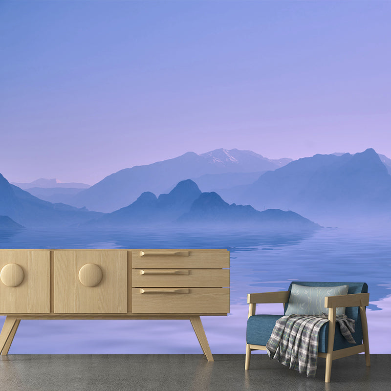 Mountain Illustration Scenery Wall Covering Murals Sitting Room Wall Decor, Waterproofing